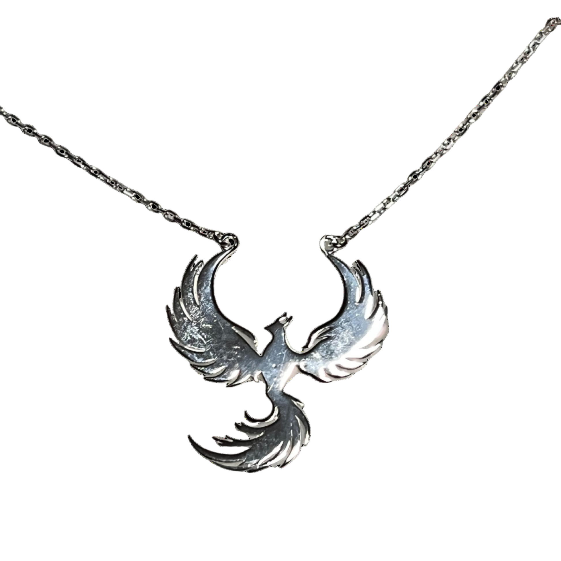 nayana designs - phoenix necklace - silver. zodiac academy officially licensed merchandise. 