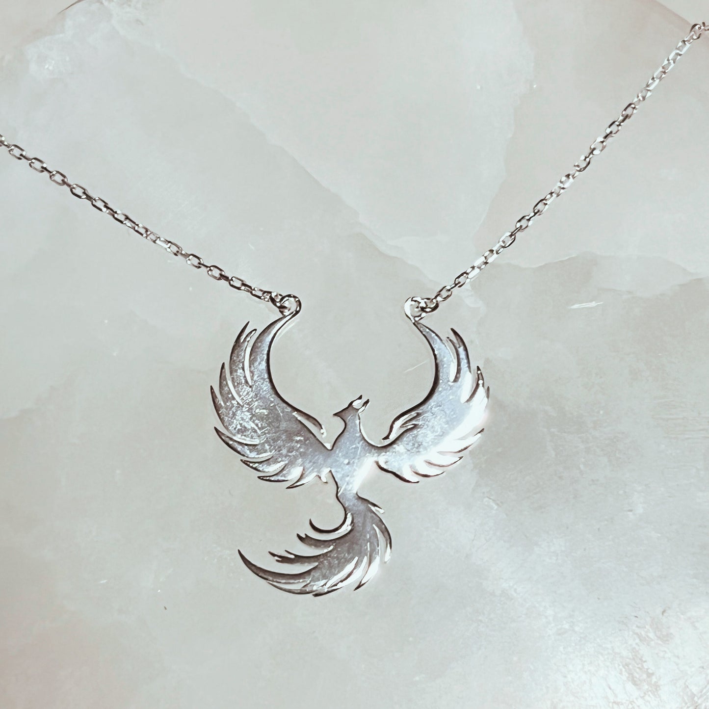 nayana designs - phoenix necklace - silver. zodiac academy officially licensed merchandise. 