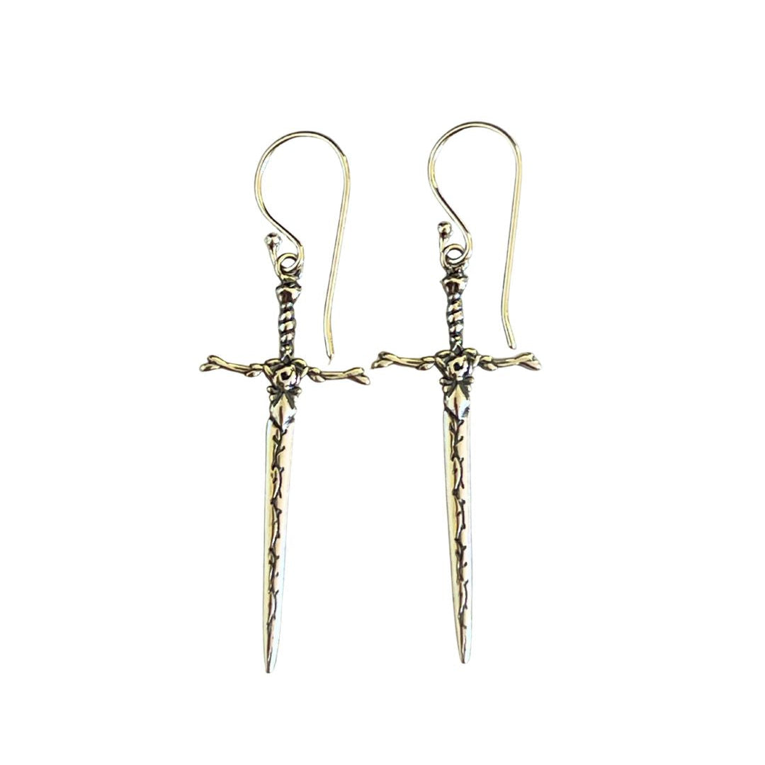 queen of roses excalibur earrings in 925 silver.